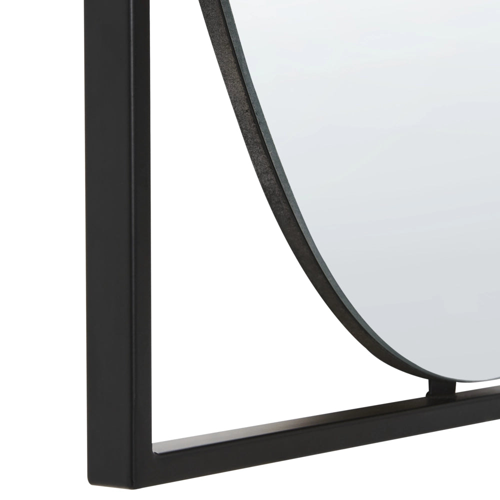 Specchio da parete in metallo nero 40 x 60 cm Specchio decorativo da parete in stile moderno da appendere