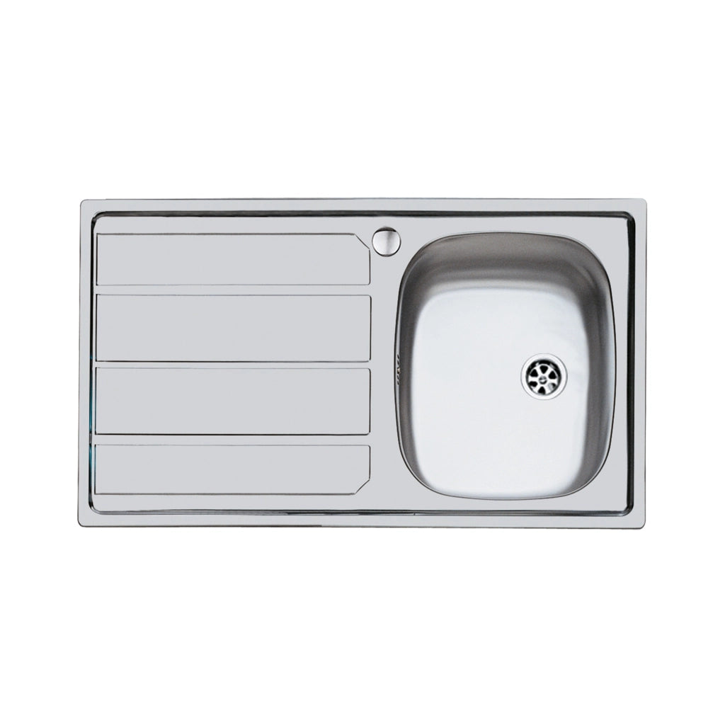 Lavello inox 1v dxsc. 79x50 inc.