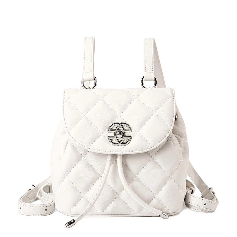 Zaino alla moda in vera pelle, grande capacit¨¤, colore bianco