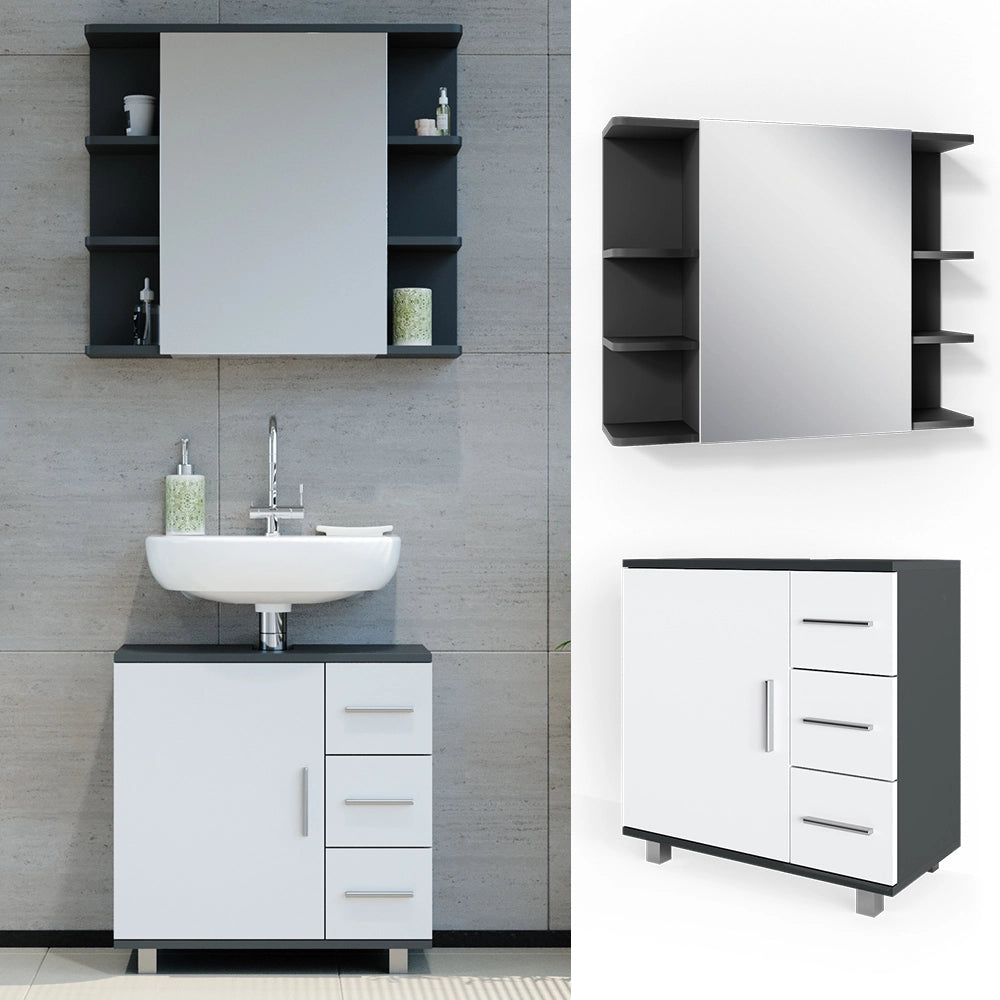 Vicco Set mobili bagno Antracite 2 parti