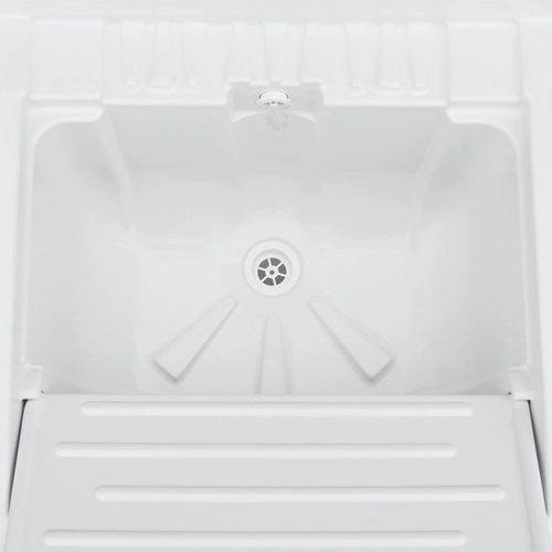 Lavatoio 60x50 con mobile ad 2 ante in ABS con tavola in propilene - Bianco