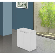 Mobile da ufficio basso due ante con serratura  colore Bianco H87x90x45cm