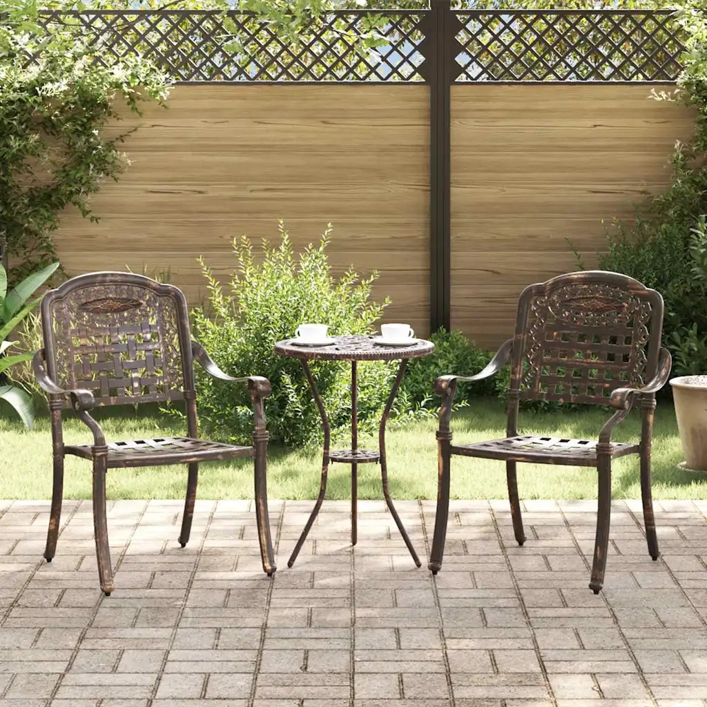Sedia da Giardino 2 pz | Sedie da Esterno Bronzo 55 x 56,5 x 91cm Alluminio