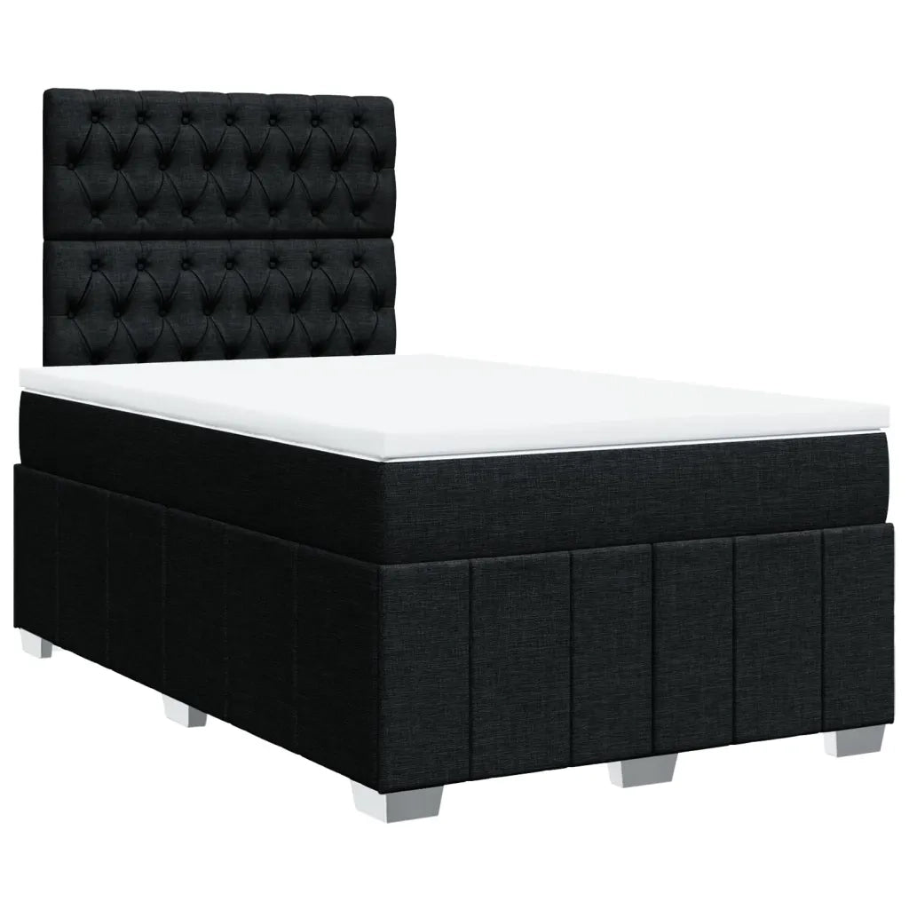 Giroletto a Molle con Materasso Nero 120x200 cm in Tessuto