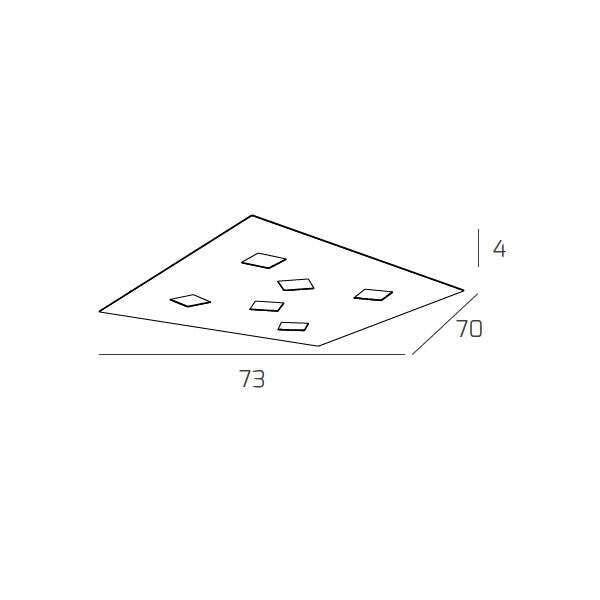 NOTE APPLIQUE PLAFONIERA 6 LUCI ATTACCO GX53 GRIGIO