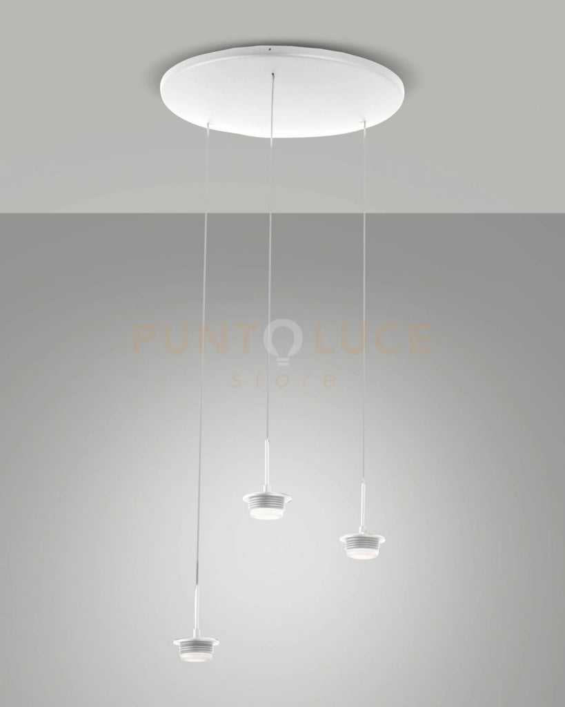 3804-47-102 MONTATURA BIANCA COMPLETA TONDA A LED CCT 2700K - 3000K - 4000K- - 21W - 2550 lm 3 LUCI DIMMERABILE
