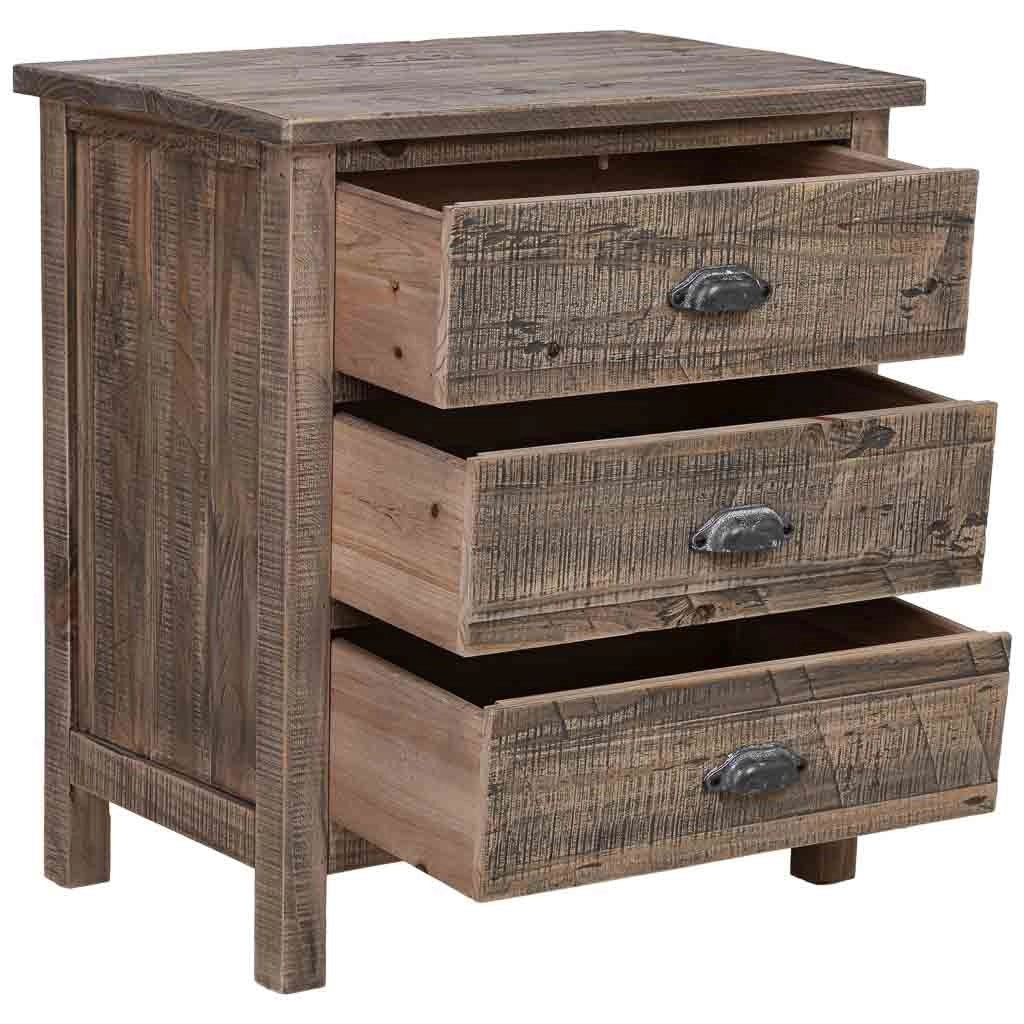 Comodino in legno marrone 62,5x40x68,5h cm