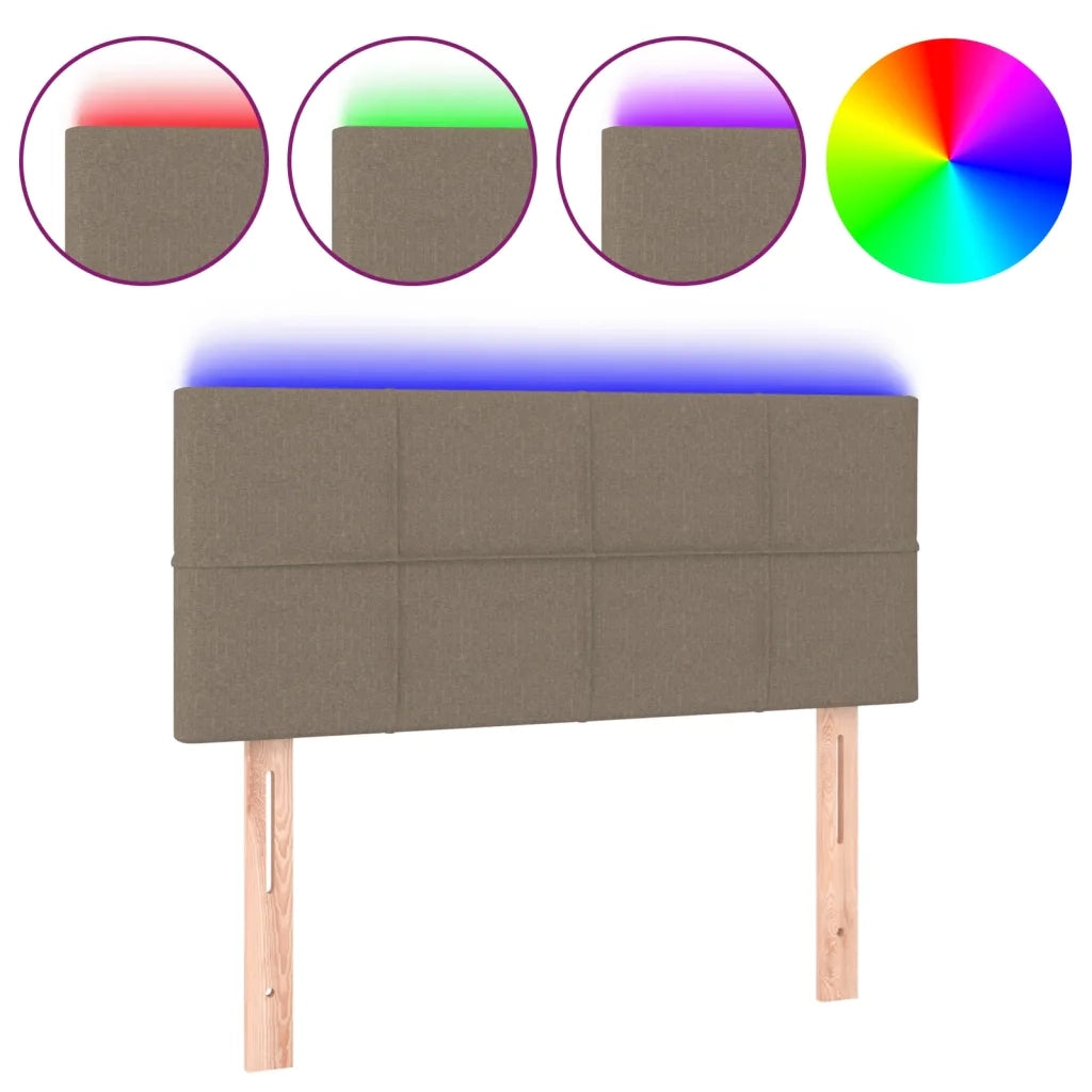 Testiera | Testata a LED Tortora 100x5x78/88 cm in Tessuto
