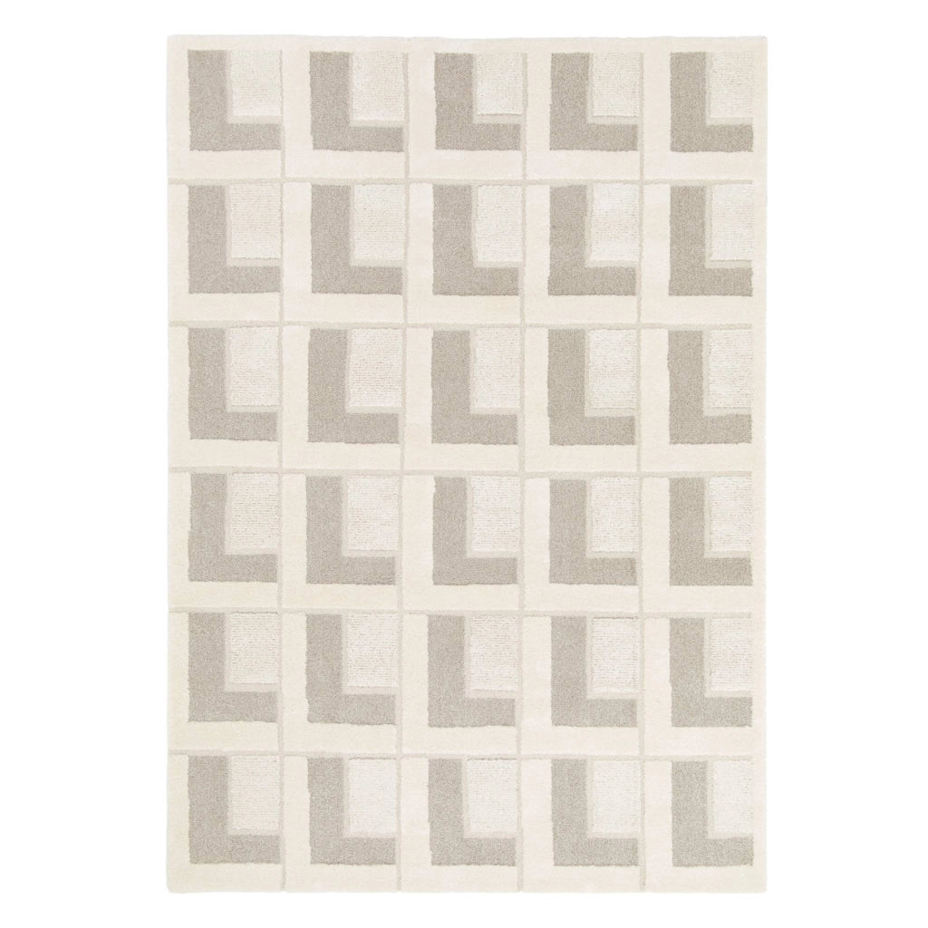 Tappeto da interno con motivi geometrici crema 120cm