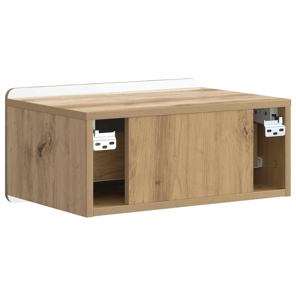 Mobiletto da notte a muro Rovere Artigianale 49 x 34,5 x 24 cm 898293
