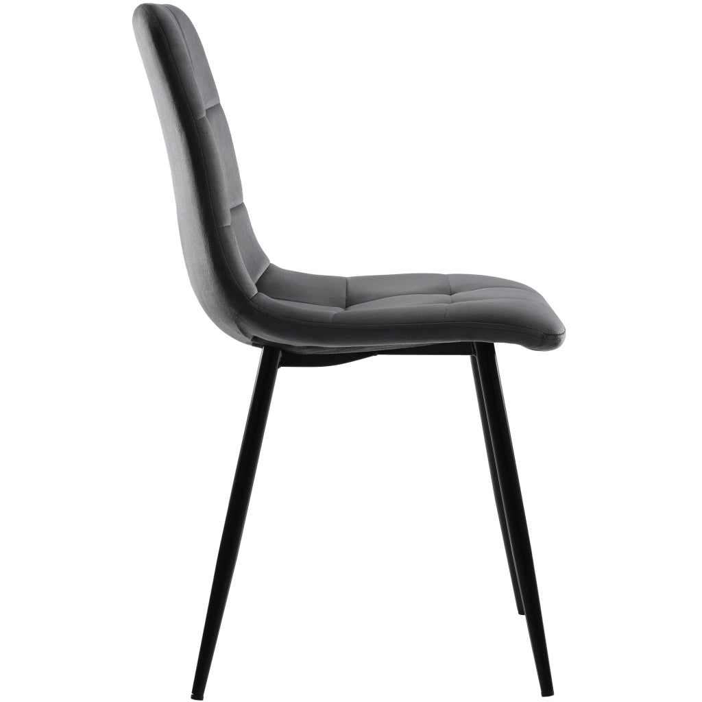 Tavolo da pranzo allungabile con 4 sedie in velluto piano in MDF effetto marmo bianco nero 159 × 74 × 77 cm