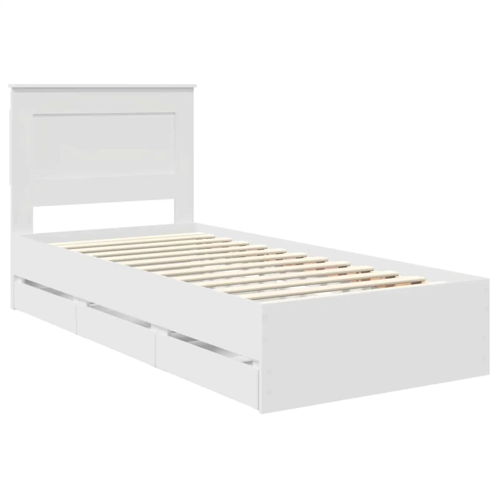 Struttura del letto Bianco 75 x 190 cm Legno Ingegnerizzato