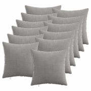 Federa 12 pcs HEERLEN Grigio Chiaro 45 x 45 cm corduroy 910389