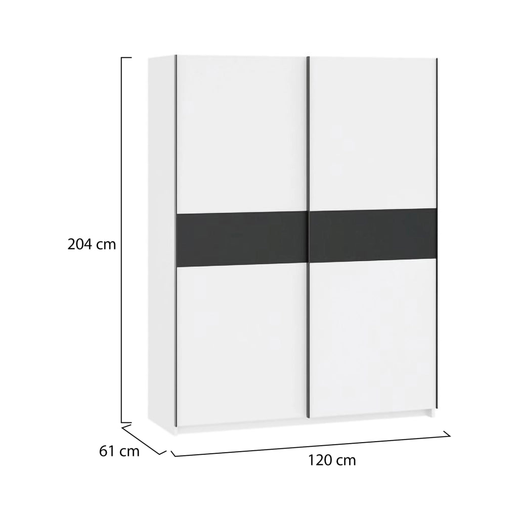 Armadio Camera da Letto Manita, Guardaroba 2 Ante 2 Ripiani, 150x204h cm Bianco