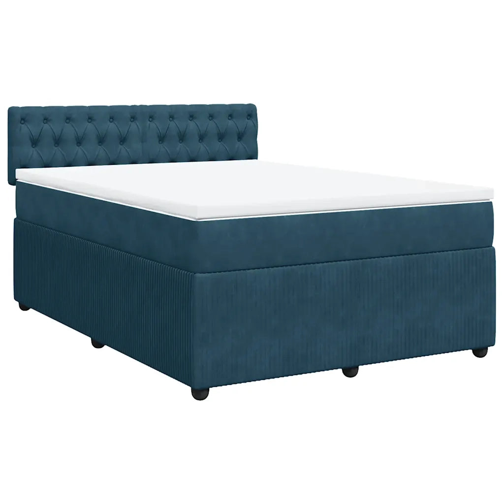 Giroletto a Molle con Materasso Blu 160x200 cm in Velluto 3287792