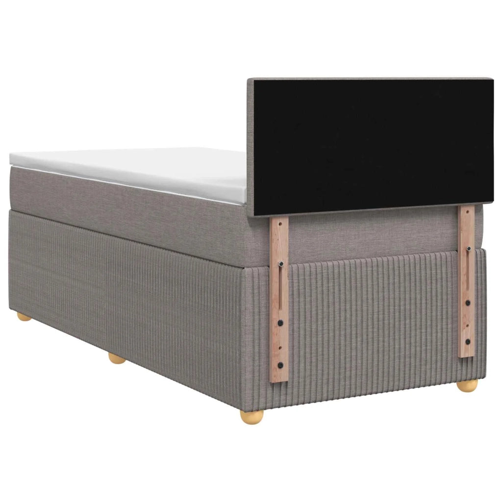 Letto box spring con materasso Tortora 90 x 190 cm Tessuto 3452824