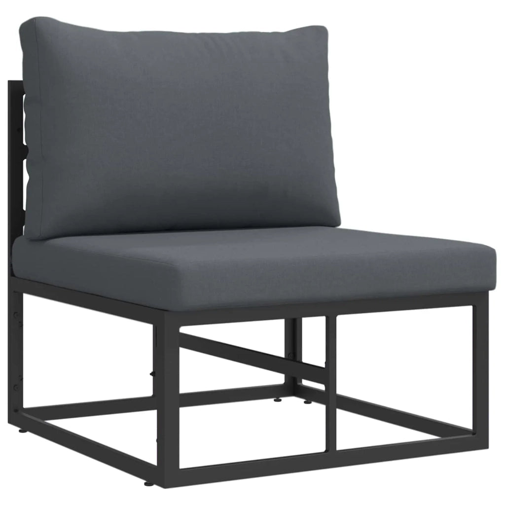 Set Divano da Giardino 13 pcs Nero Metallo
