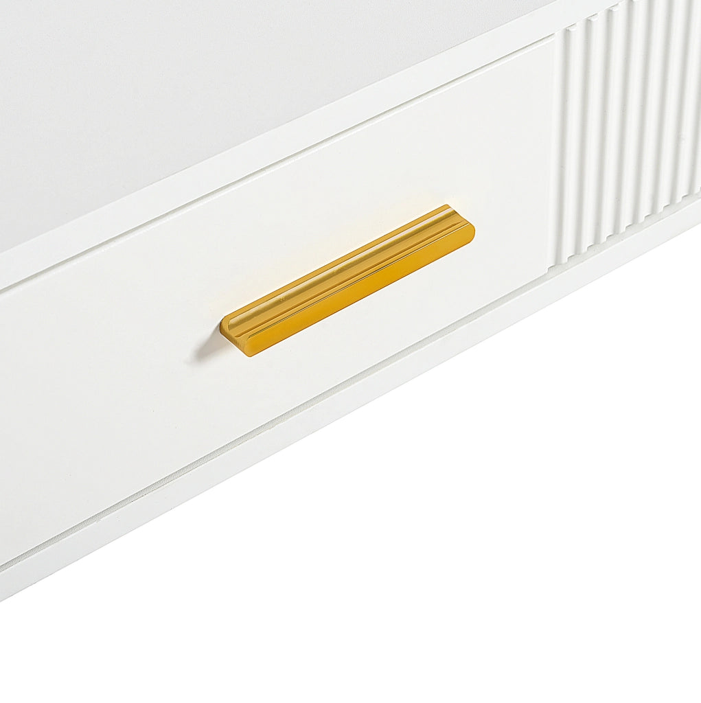 Tavolo da toeletta 100x40x76 cm con 2 cassetti; bianco