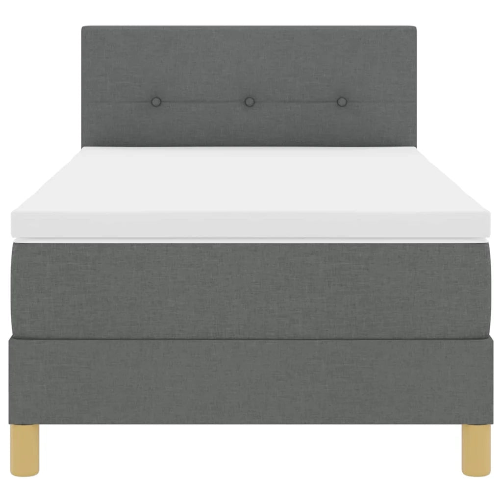 Letto a molle con cuscino Grigio scuro 100 x 200 cm Tessuto 3338896