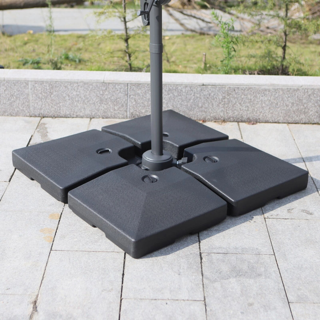 Set 4 Pesi da Giardino per Parasole ¨C zephmum ¨C Nero 51x51x12 cm