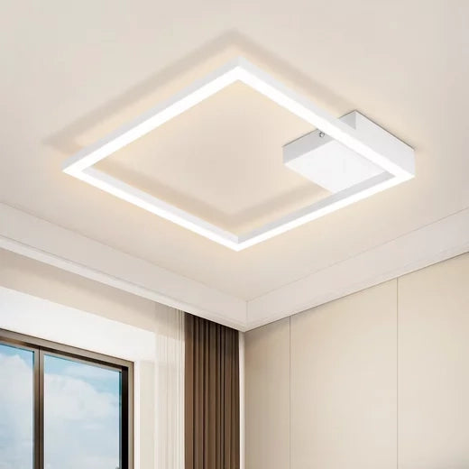 ZMH Lampada da soffitto plafoniera LED bianca quadrata 3000K moderna per soggiorno corridoio cucina
