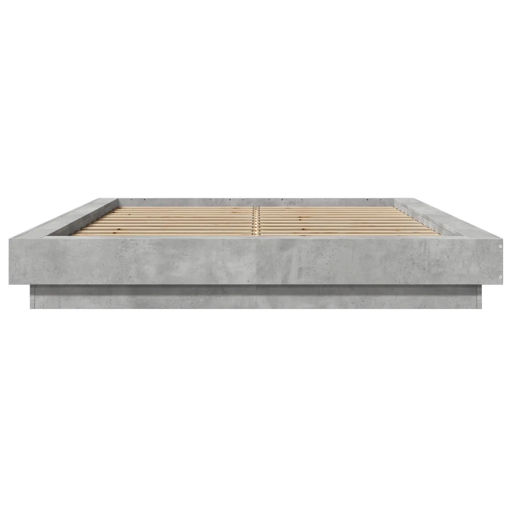 Giroletto Luci LED Grigio Cemento 140x190 cm Legno Multistrato