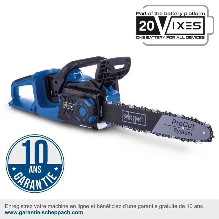 Motosega a batteria SCHEPPACH C-CS254-X 20V IXES Diametro di taglio 20 cm - Catena 6 m/s - ProCut 10 - senza batteria né caricabatterie