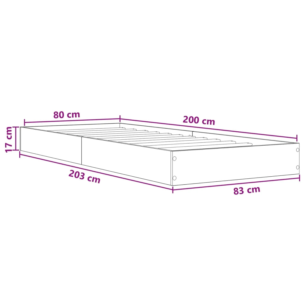 Telaio del letto con storage con lo scaffale Bianco 80 x 200 cm 3429549