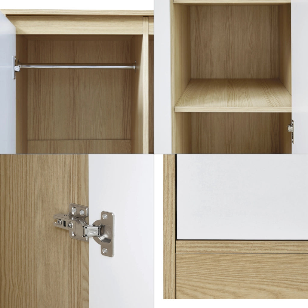 Armadio Guardaroba Bastheim 176 x 80 x 52 cm Effetto Rovere [en.casa]