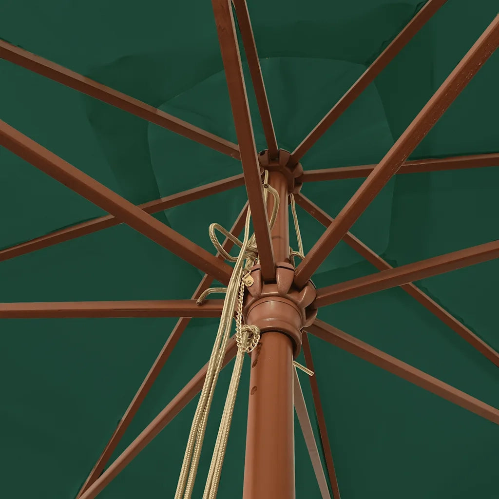 Ombrello | Parasolne da Giardino con Palo in Legno Verde 300x300x273 cm