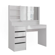Vicco Tavolo da toeletta Bianco/bianco lucido 119.8 cm 3 parti