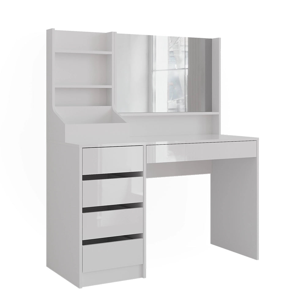 Vicco Tavolo da toeletta Bianco/bianco lucido 119.8 cm 3 parti