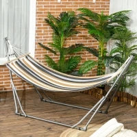 Amaca da Giardino Pieghevole con Supporto ad Arco, Carico max. 120 Kg, in Metallo Epossidico, Grigio
