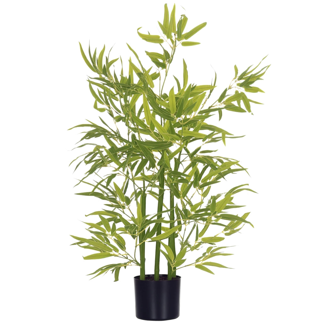 Pianta Artificiale Bambu ¨C zephmum ¨C Verde 90 cm Vaso Cemento 15x12.5 cm