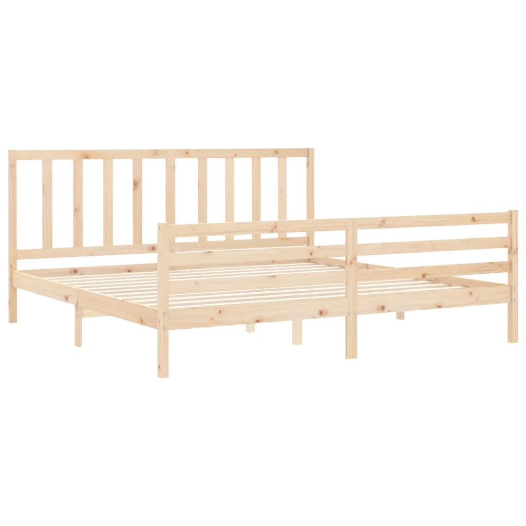 Giroletto senza Materasso-Struttura Letto 200x200 cm in Legno Massello di Pino 254314