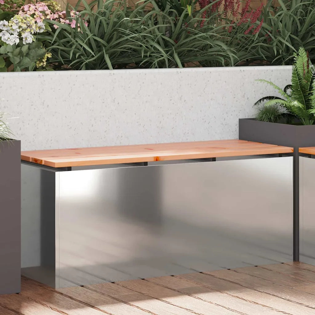Panchina da giardino Argento 100 x 40 x 43 cm Acciaio zincato 874910