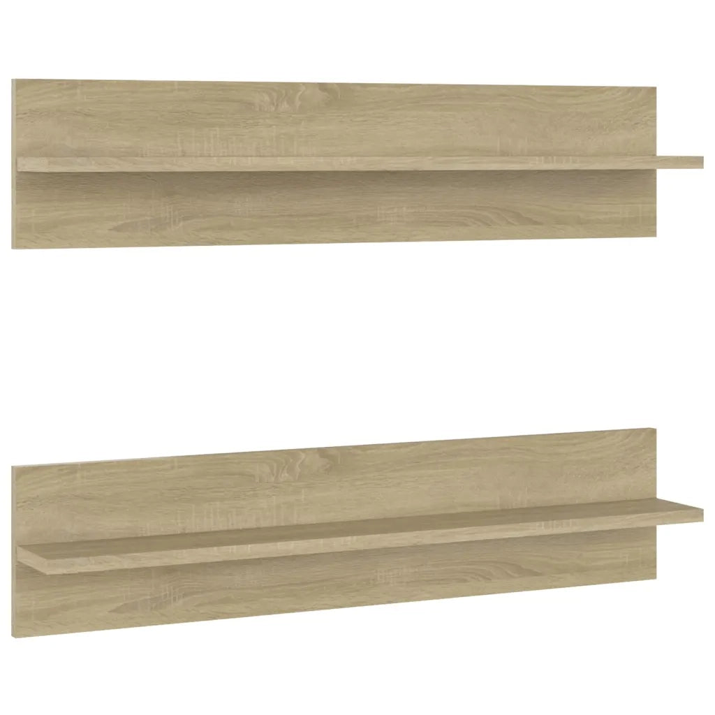 Mensole a Muro 2pz Rovere Sonoma 80x11,5x18cm Legno Multistrato