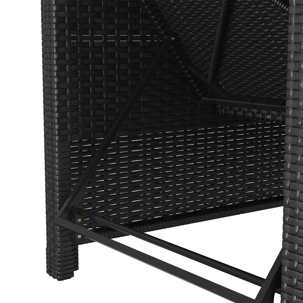 Lettino Prendisole | Sdraio da giardino | Lettino da sole con Cuscino Bianco Crema in Polyrattan Nero