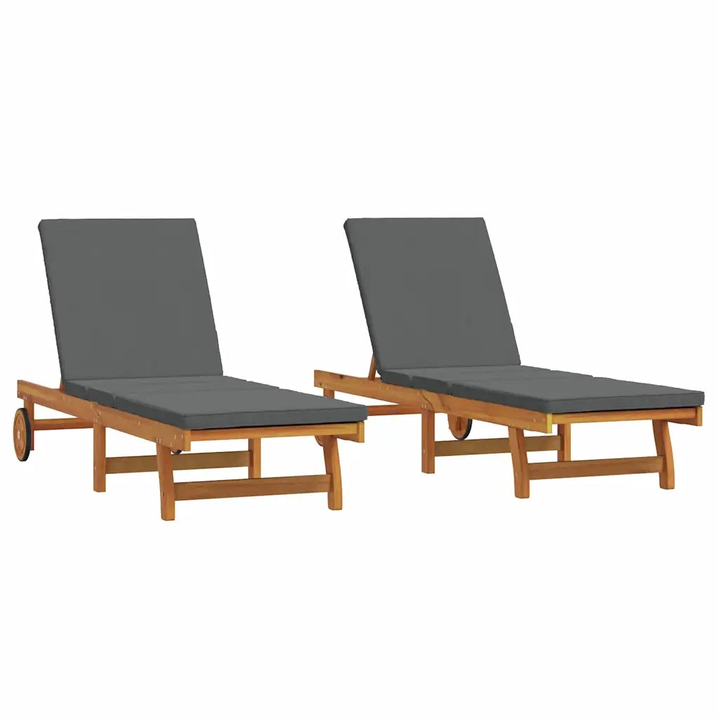 Lettino da sole 2 pcs Marrone 65 x 199 x 84 cm 3325195