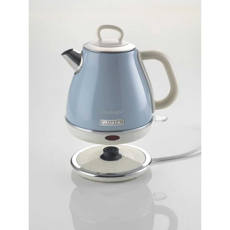 Bollitore Vintage 1L - Autospegnimento, Acciaio Inox, 1600W - Celeste