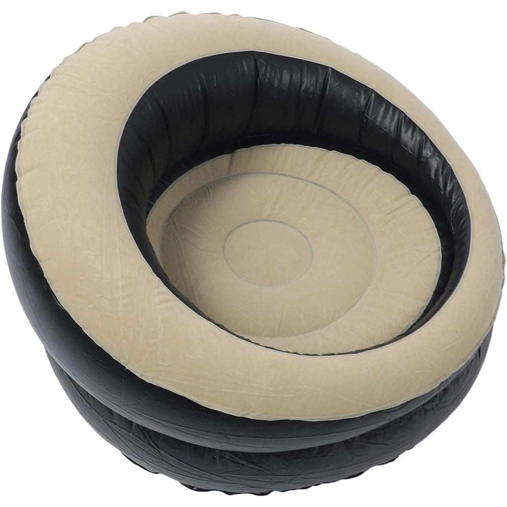 Trade Shop - Poltrona Gonfiabile Portatile Floccata Portante In Pvc Design Ergonomico Valvola Rapida -