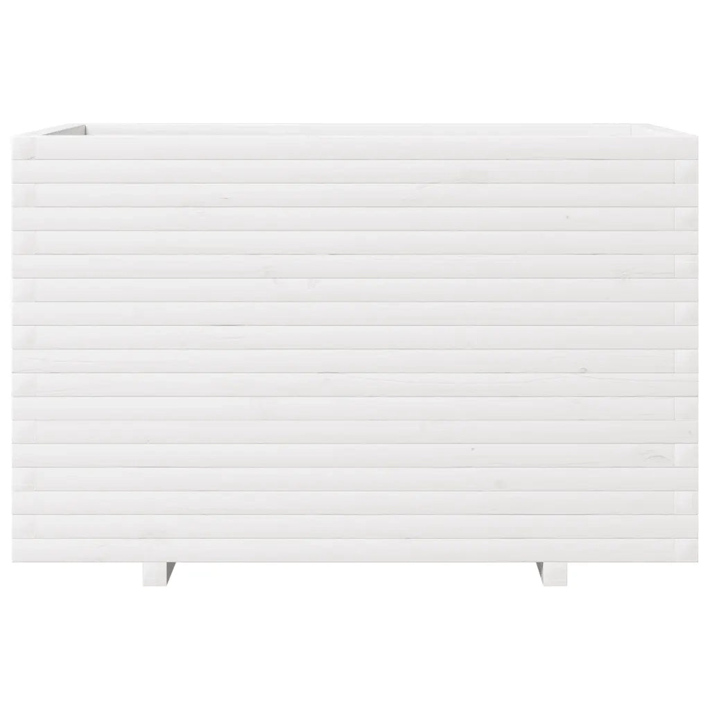Fioriera da Giardino Bianca 110x60x72 cm Legno Massello di Pino 3282650