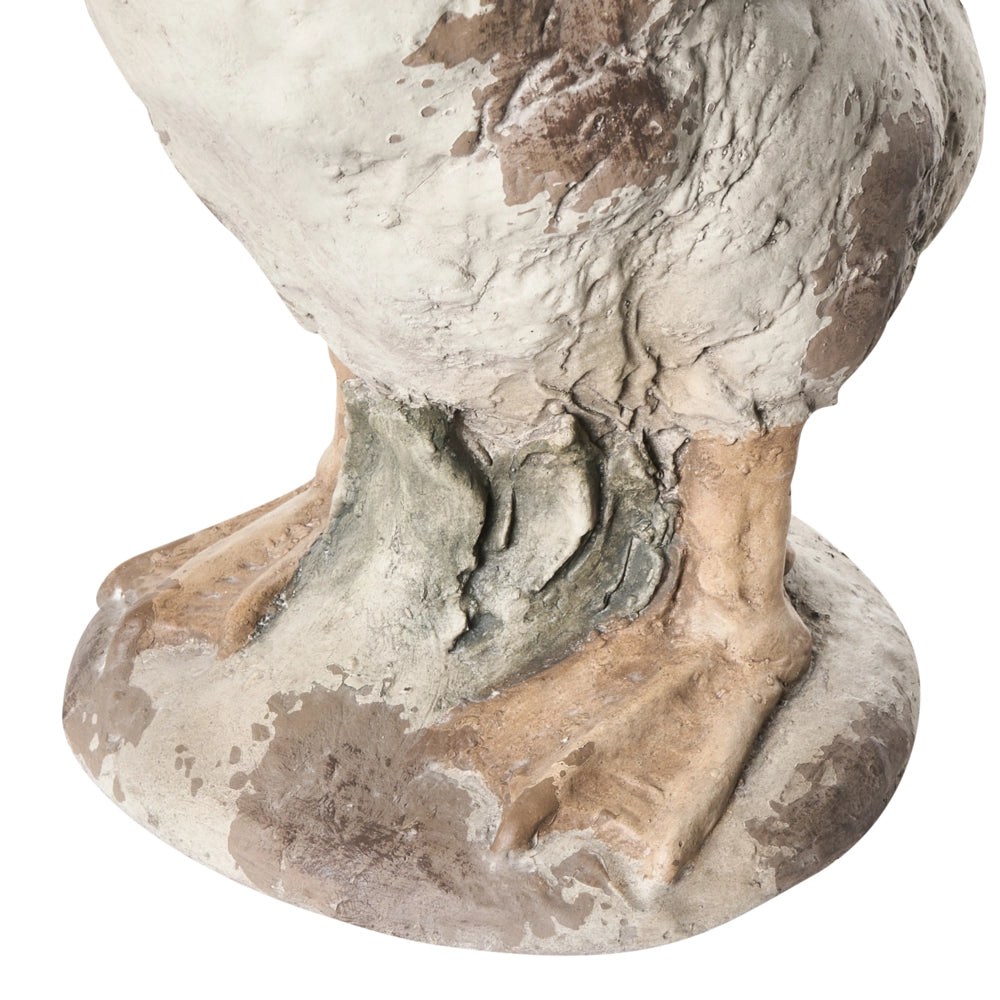 Statuetta decorativa da giardino in MgO beige a forma di oca 23 x 38 x 67 cm Elemento decorativo per giardino terrazza e patio