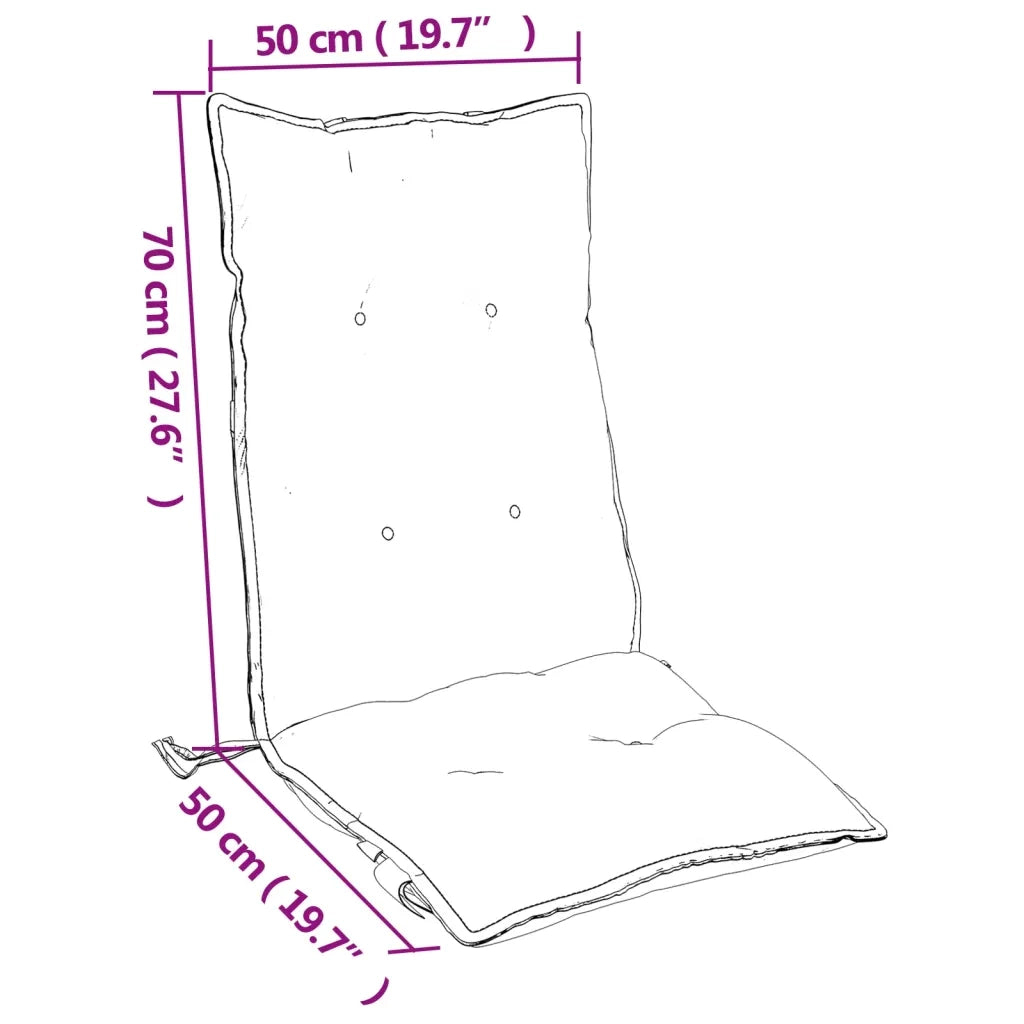 Cuscini Sedia con Schienale Alto 2 pz | Cuscini per sedie Blu Chiaro Tessuto Oxford