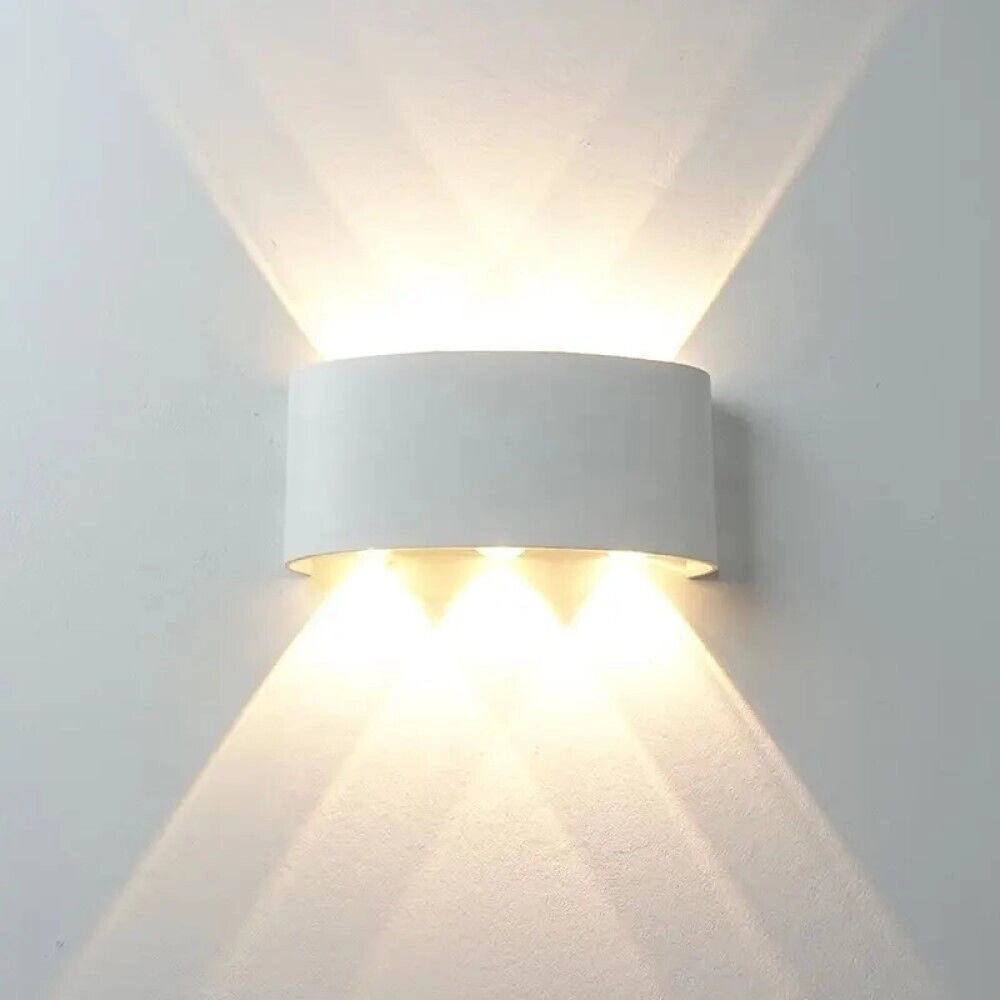 APPLIQUE PLAFONIERA LED 12W FARO FARETTO LAMPADA DA PARETE MURO DOPPIA LUCE 4000K
