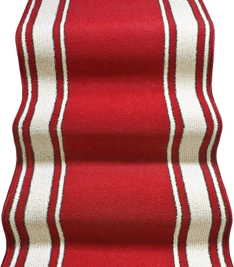 Tappeto Scala Passatoia Ingresso Corsia Scale Antiscivolo Stile Classico Bordeaux 67x1000 cm