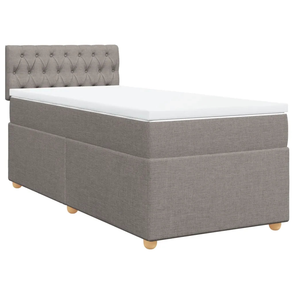 vidaXL Giroletto a Molle con Materasso Tortora 90x200 cm inTessuto