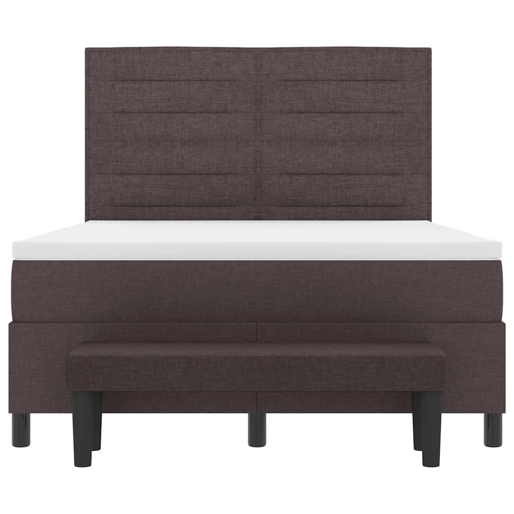 Letto a molle con cuscino Marrone Scuro 140 x 190 cm Tessuto 3343991