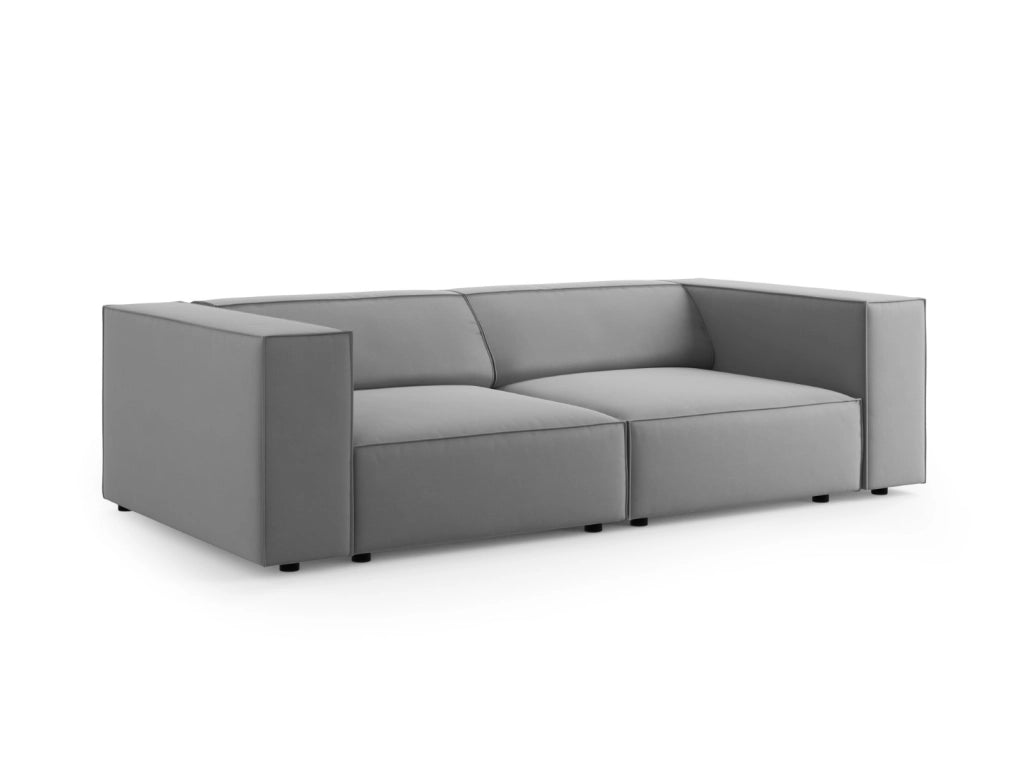 Cosmopolitan Design - Divano "Arendal" 3 posti in velluto grigio chiaro 