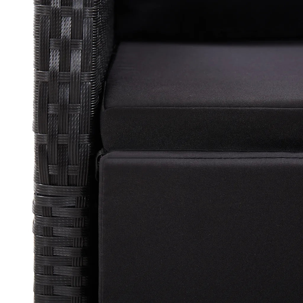Set Mobili da Pranzo per Giardino 3 pz | Set Salotto da Giardino Nero
